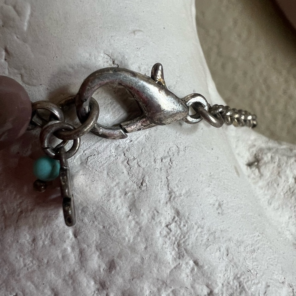LUCKY Boho Silver tone Necklace Double Strand Lobster Claw Layered - Picture 10 of 14